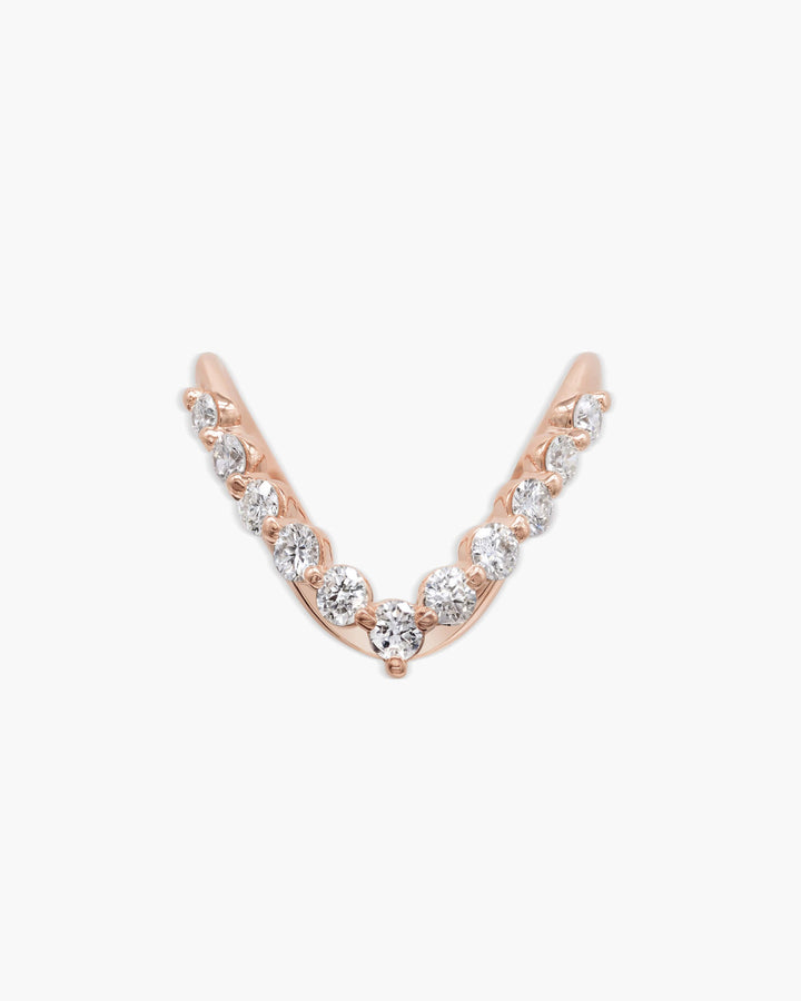 0.58 CT Round Shaped EF-VVS Diamond Chevron Style Wedding Band