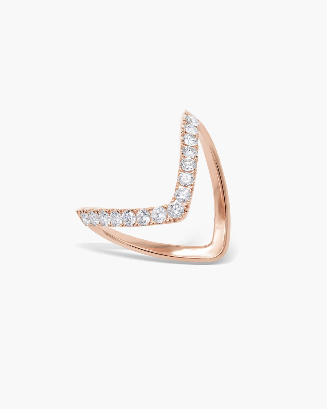 0.5 CT Round EF-VVS Diamond V-Shaped Wedding Band