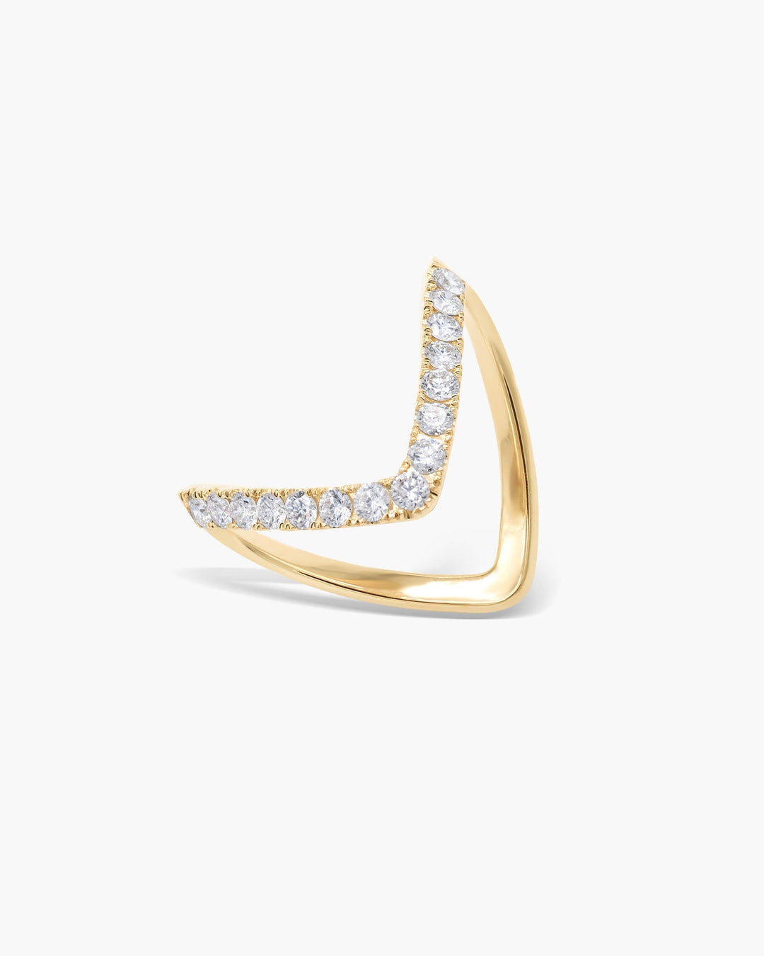 0.5 CT Round EF-VVS Diamond V-Shaped Wedding Band