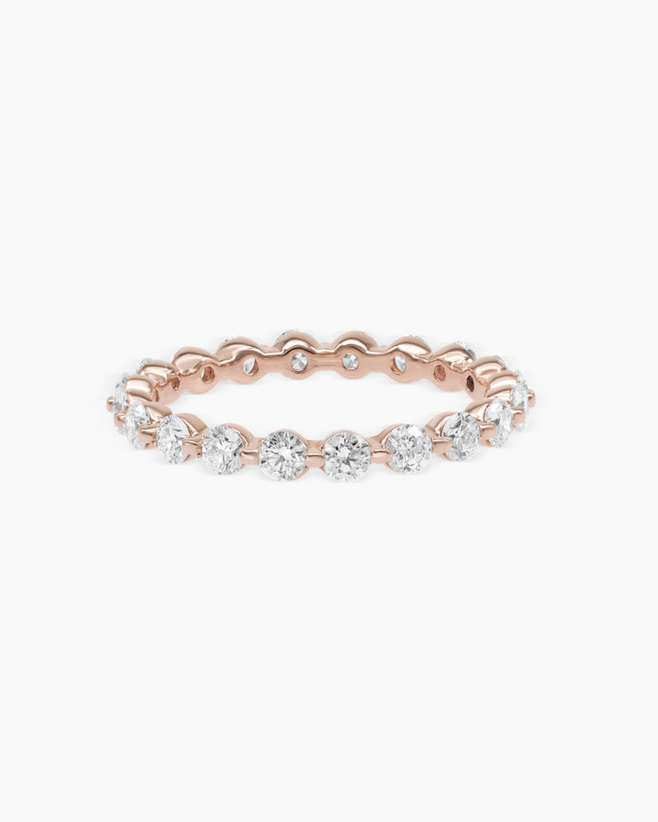 1.1 CT Round Diamond Full Eternity Stackable Wedding Band With EF-VVS Clarity