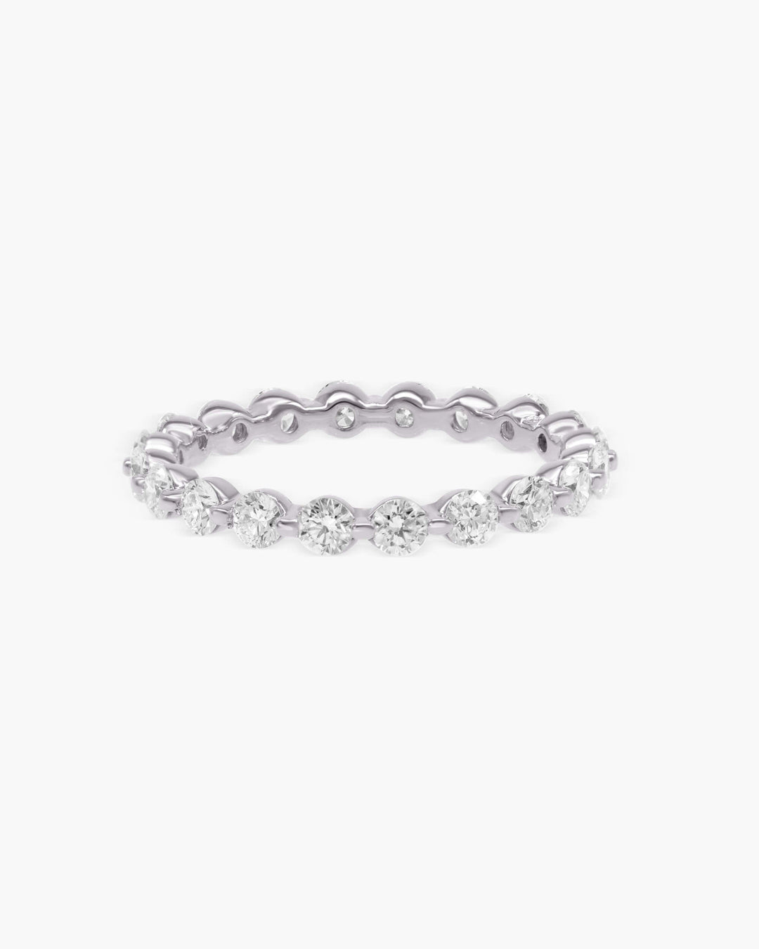 1.1 CT Round Diamond Full Eternity Stackable Wedding Band With EF-VVS Clarity