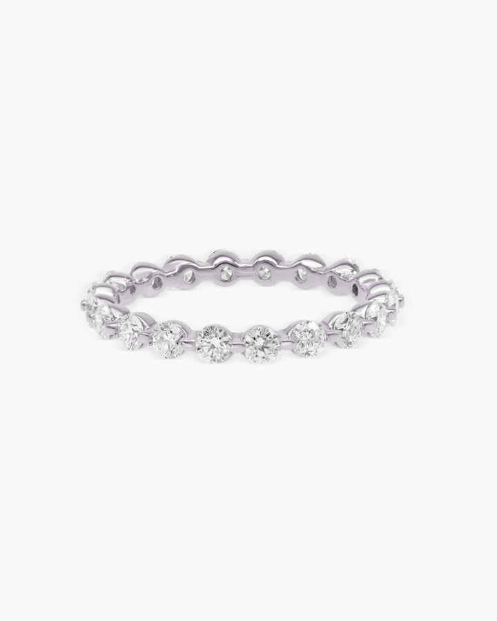 1.1 CT Round Diamond Full Eternity Stackable Wedding Band With EF-VVS Clarity
