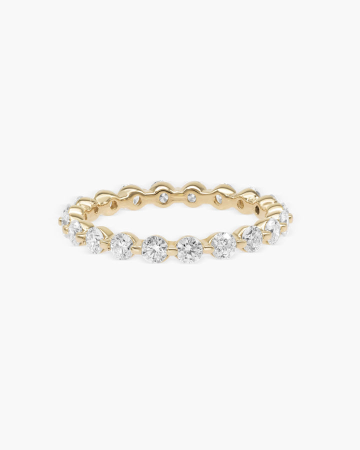 1.1 CT Round Diamond Full Eternity Stackable Wedding Band With EF-VVS Clarity