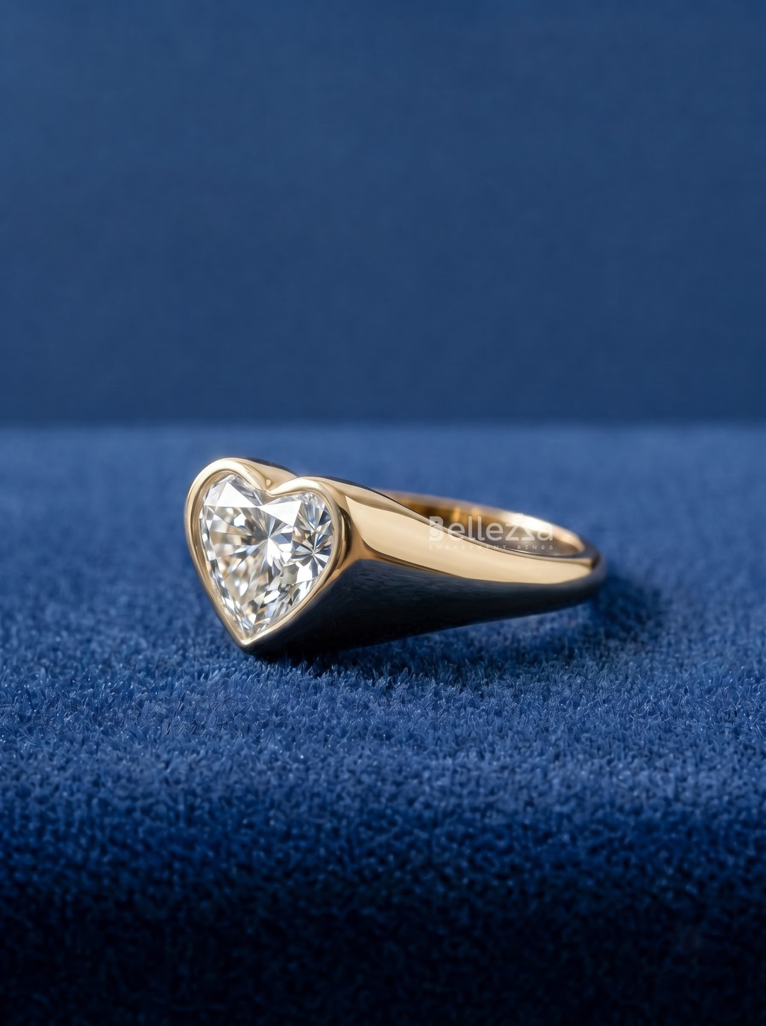 2.50CT Heart Lab Grown Diamond Bezel Set Engagement Ring