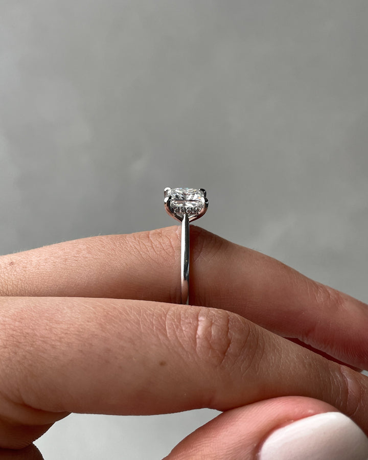 1.50-3.50 CT Princess Hidden Halo Lab Grown Diamond Engagement Ring