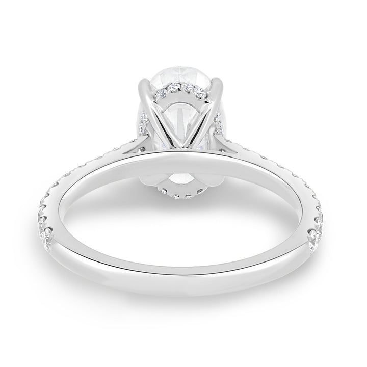 1.50 -3.50  CT Oval Hidden Halo Lab Grown Diamond Engagement Ring