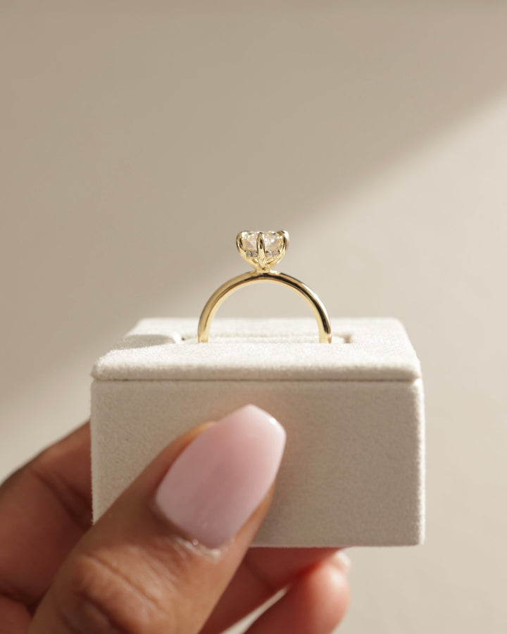 2.0CT Kite Cut Diamond Hidden Halo Moissanite Engagement Ring