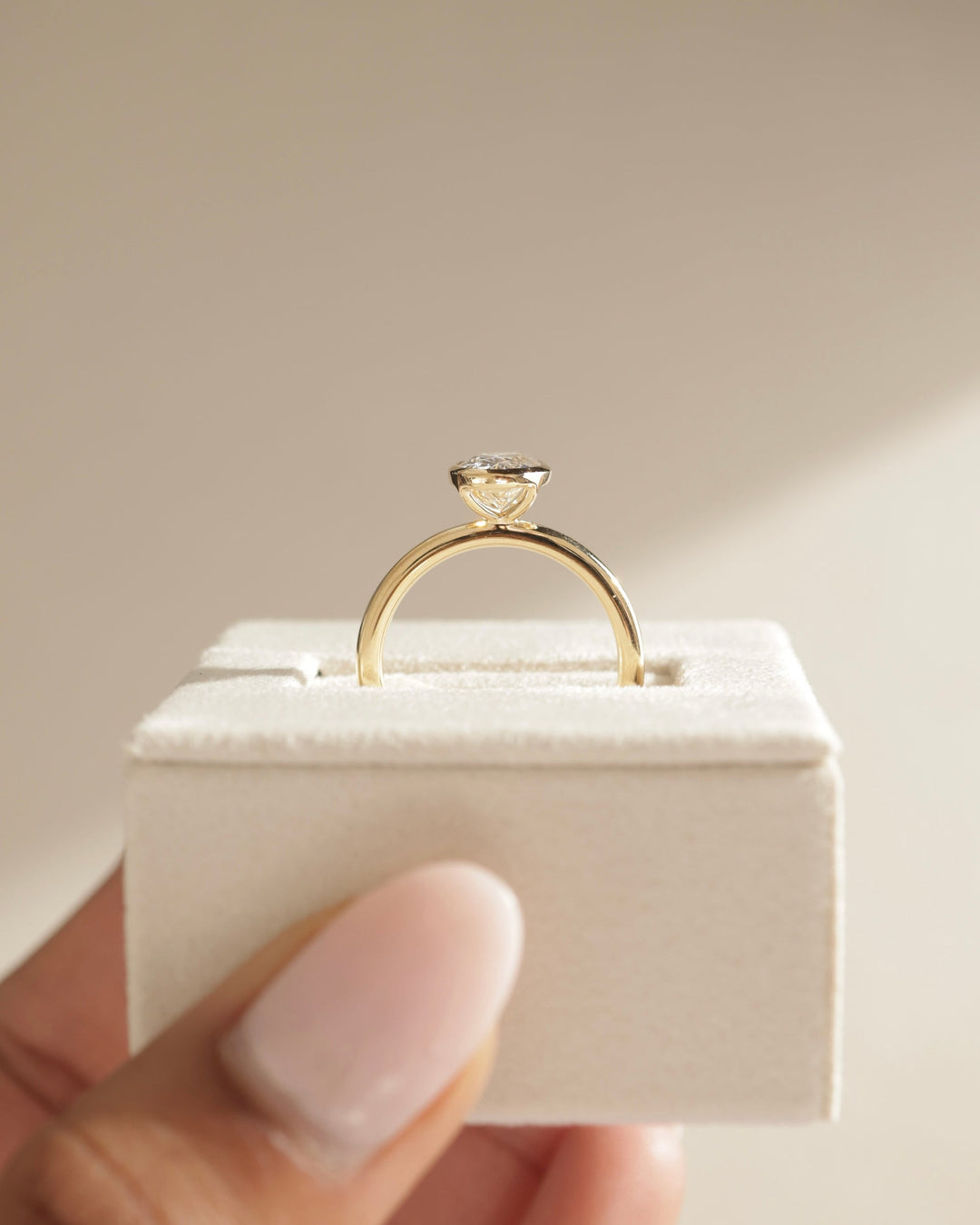 1.50 CT Oval Cut Bezel Solitaire Moissanite Engagement Ring