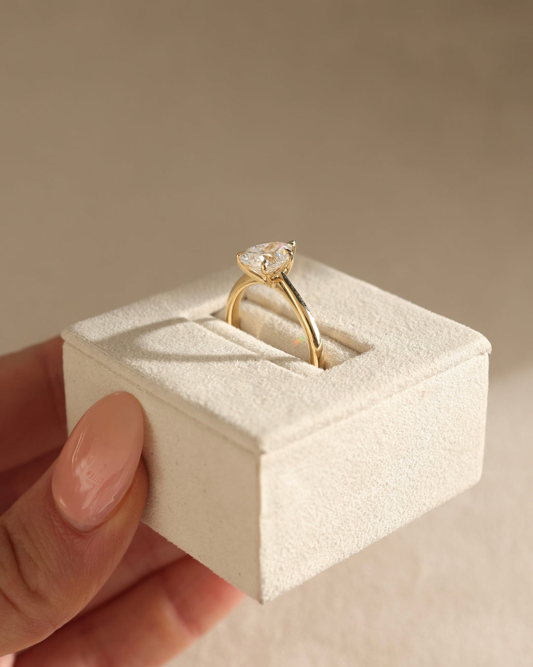 1.0 CT Pear Cut Diamond Solitaire Moissanite Engagement Ring