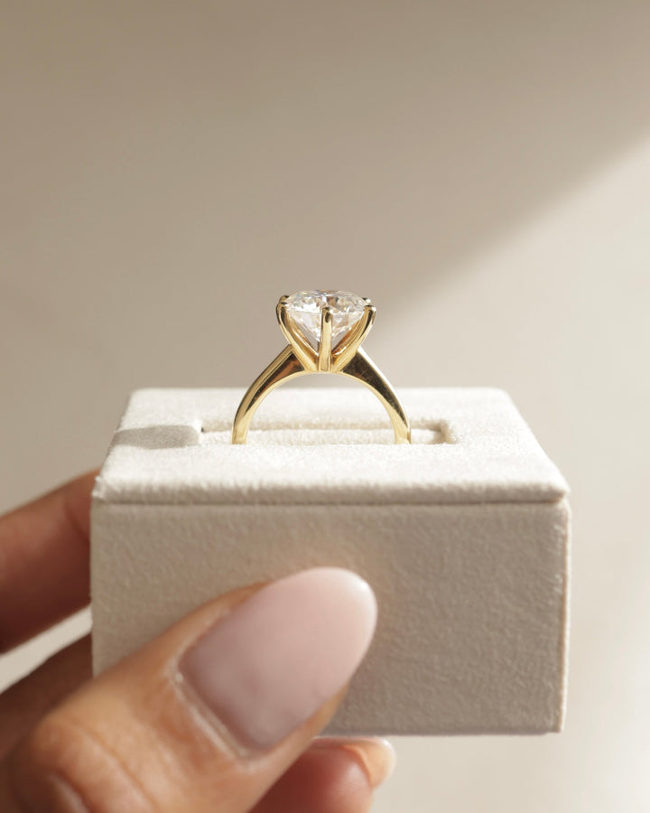 1.0 CT Round Brilliant Diamond Solitaire Moissanite Engagement Ring