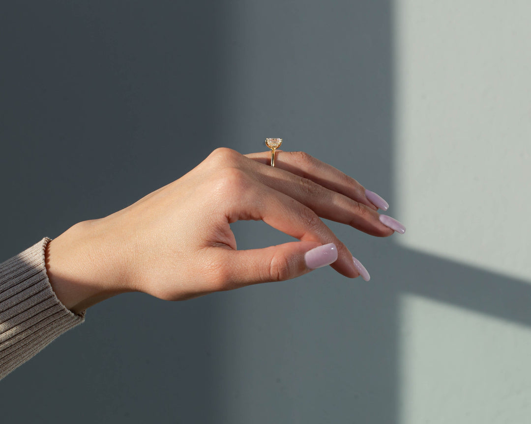 1.86-3.50 CT Emerald Hidden Halo Lab Grown Diamond Engagement Ring