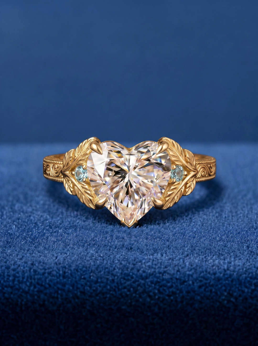 2.50 CT Vintage Heart shape Lab Grown Diamond Engagement Ring