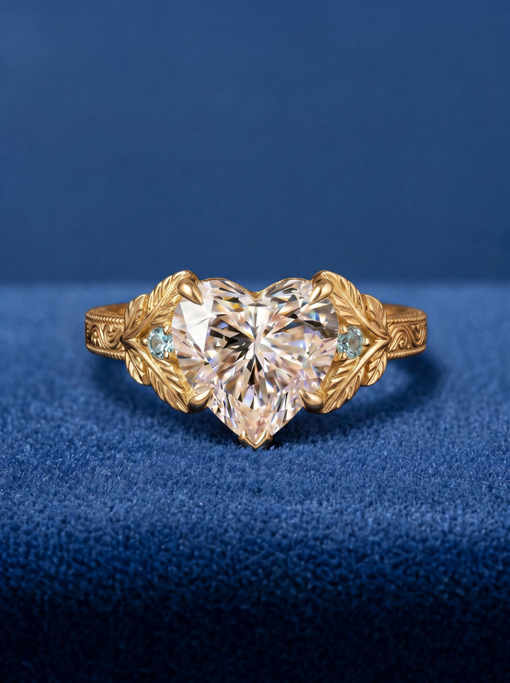 2.50 CT Vintage Heart shape Lab Grown Diamond Engagement Ring