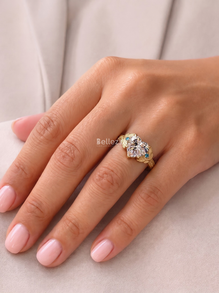 2.50 CT Vintage Heart shape Lab Grown Diamond Engagement Ring