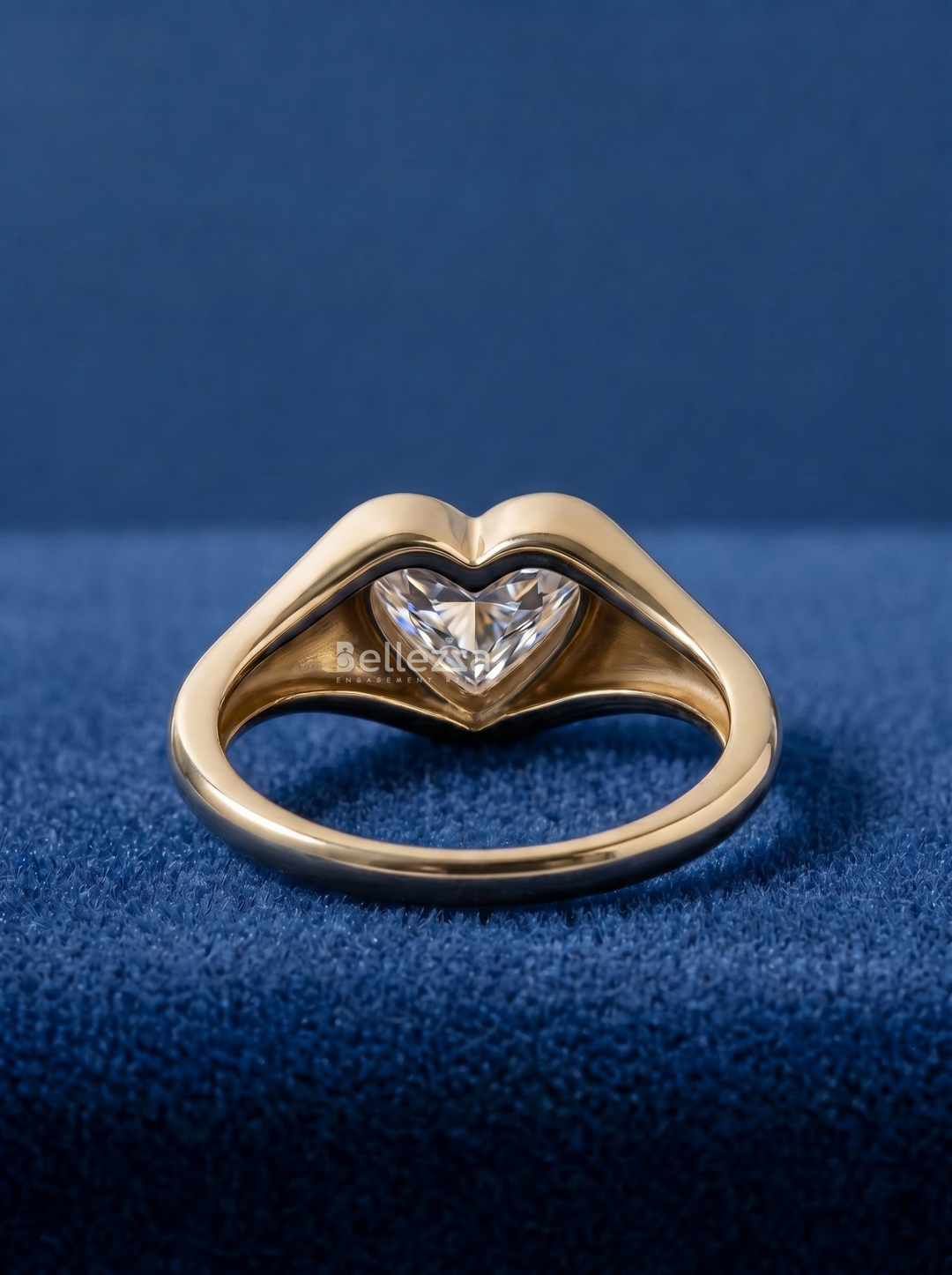 2.50CT Heart Lab Grown Diamond Bezel Set Engagement Ring