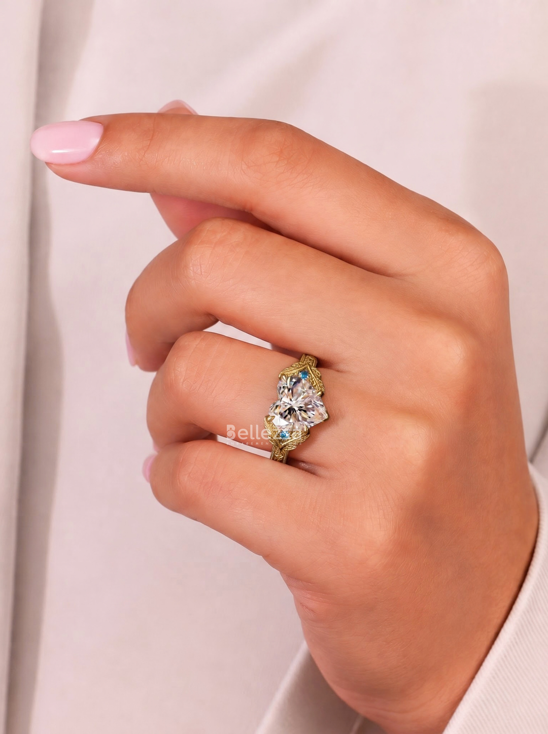2.50 CT Vintage Heart shape Lab Grown Diamond Engagement Ring