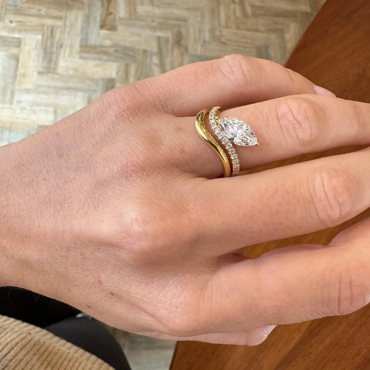 1.50CT Marquise Cut Unique Pave Moissanite Engagement Ring