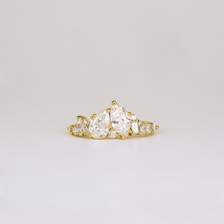 1.46 TCW Marquise, Round, Baguette, Pear & Asscher EF-VVS Diamond Cluster Wedding Band