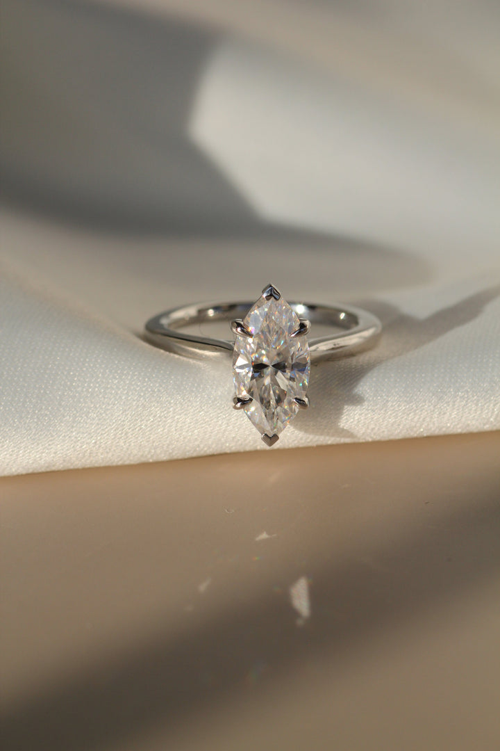 1.0-3.0 CT Marquise Diamond Solitaire Engagement Ring