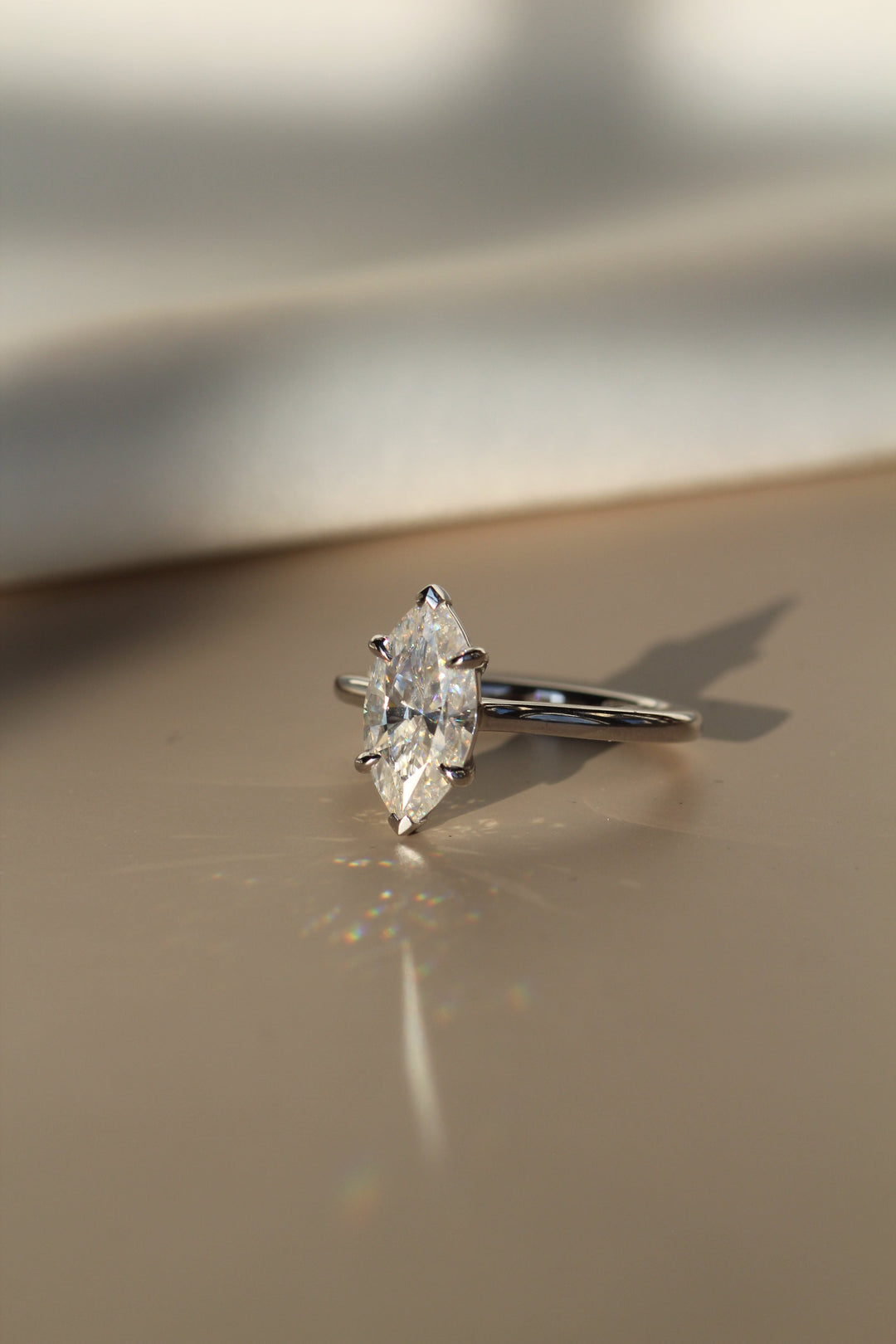 1.0-3.0 CT Marquise Diamond Solitaire Engagement Ring