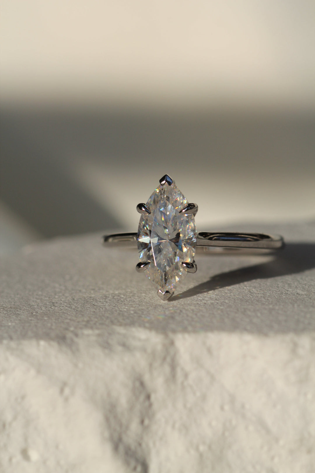 1.0-3.0 CT Marquise Diamond Solitaire Engagement Ring