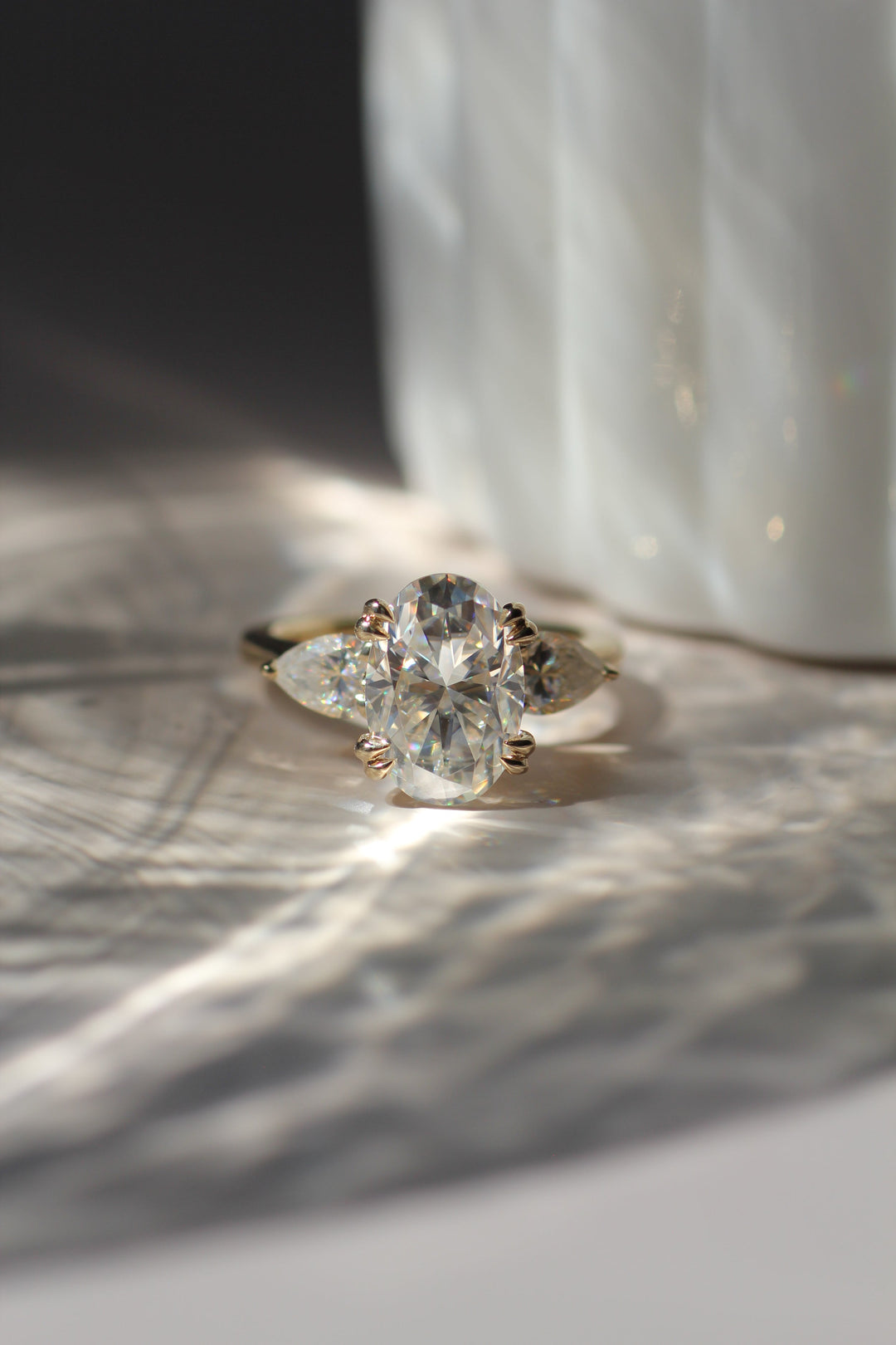 1.5-3.50 CT Oval Diamond Three Stone Engagement Ring