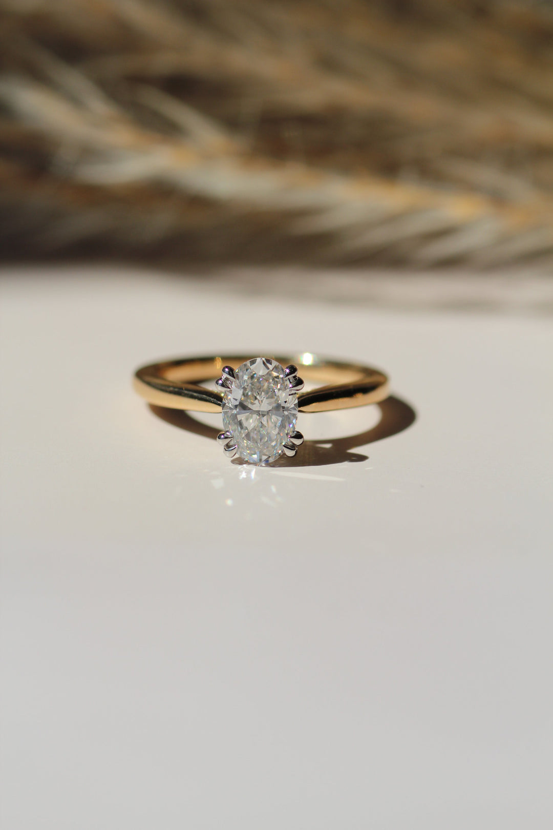 1.0-3.0 CT Oval Diamond Solitaire Engagement Ring