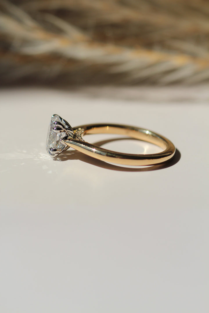 1.0-3.0 CT Oval Diamond Solitaire Engagement Ring