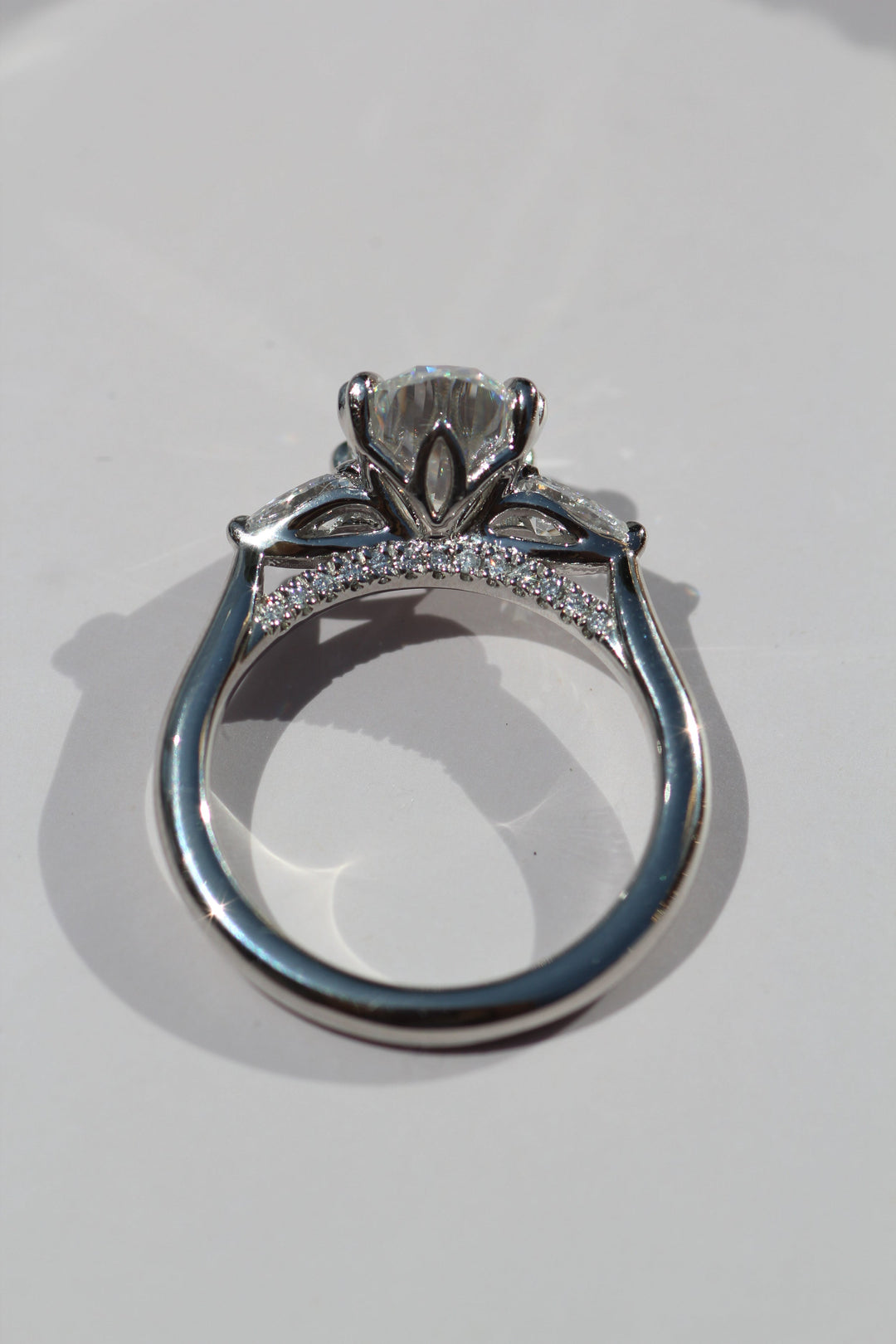 1.50-3.50 CT Oval Diamond Three Stone Engagement Ring