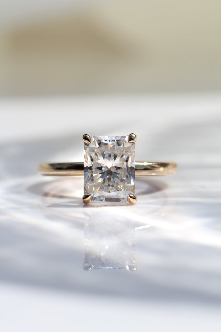1.50-3.50 CT Radiant Diamond Hidden Halo Engagement Ring