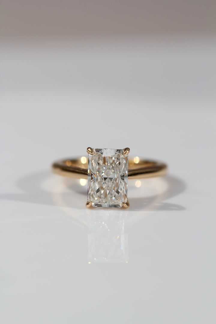1.0-3.0 CT Radiant Diamond Hidden Halo Engagement Ring