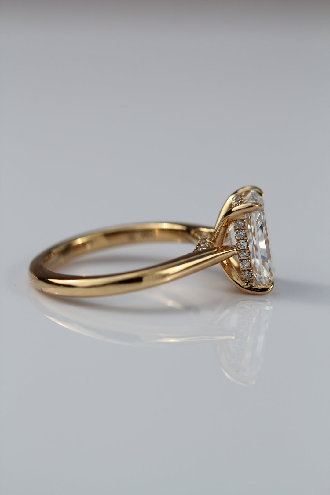 1.0-3.0 CT Radiant Diamond Hidden Halo Engagement Ring