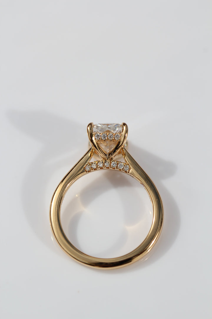1.0-3.0 CT Radiant Diamond Hidden Halo Engagement Ring