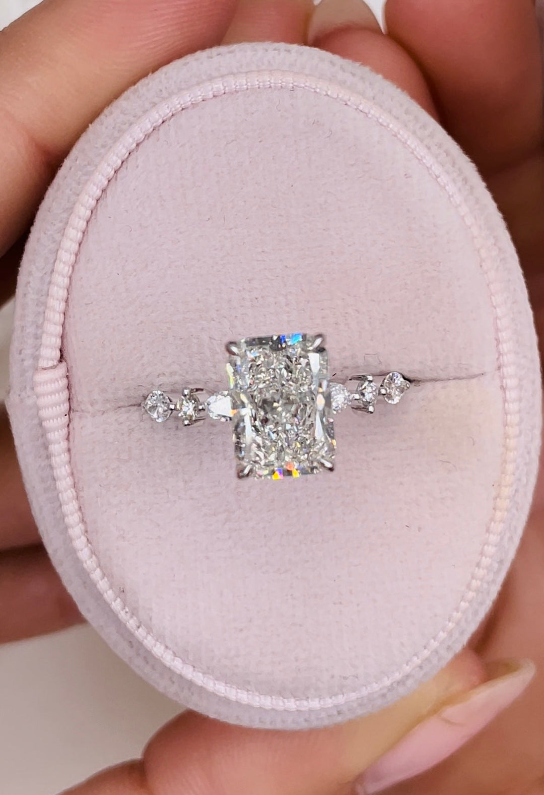 2.0 CT-4.0 CT Radiant Diamond Engagement Ring With Dainty Setting