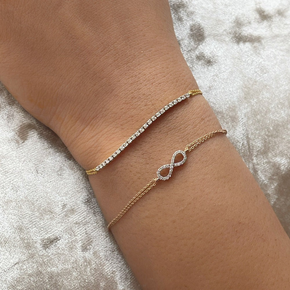 0.09ct Round Cut Infinity Moissanite Diamond Bracelet For Women