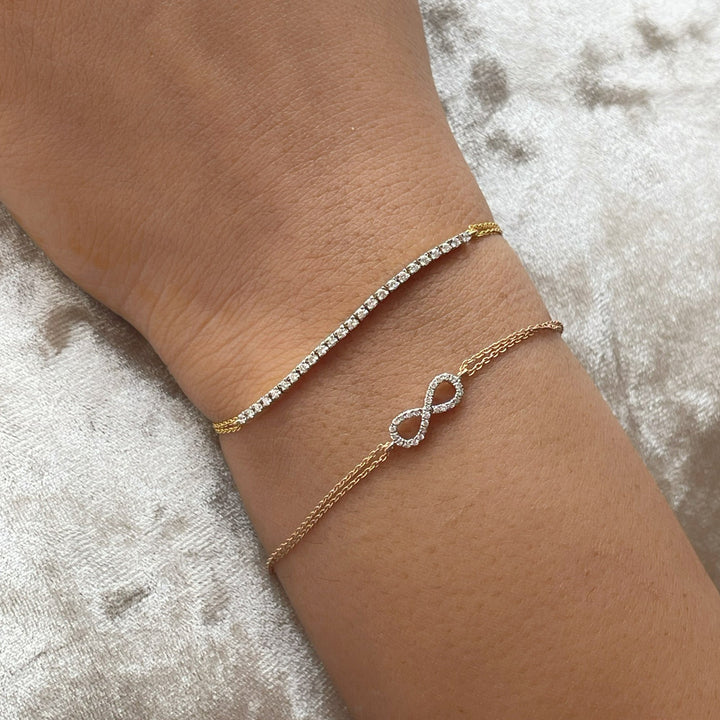 0.09ct Round Cut Infinity Moissanite Diamond Bracelet For Women