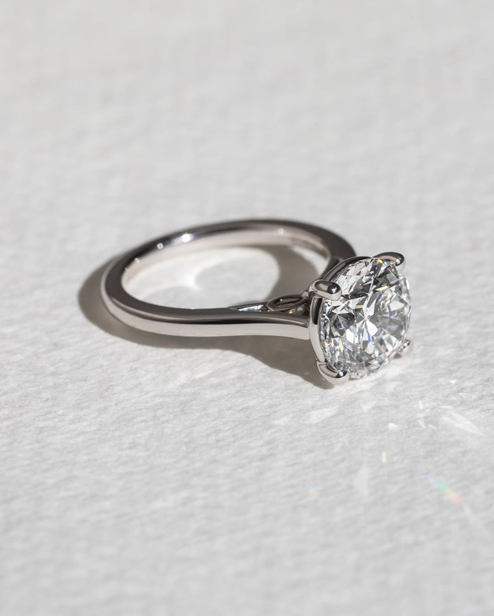 2.0-4.0 CT Round  Lab Grown Diamond Cathedral Engagement Ring