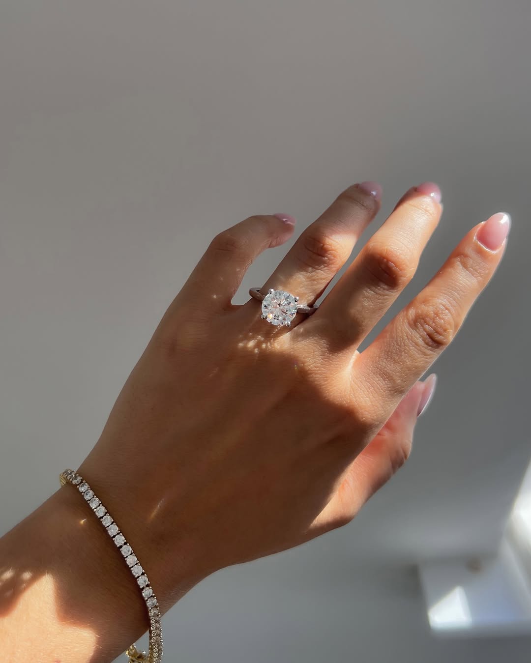 2.0-4.0 CT Round  Lab Grown Diamond Cathedral Engagement Ring