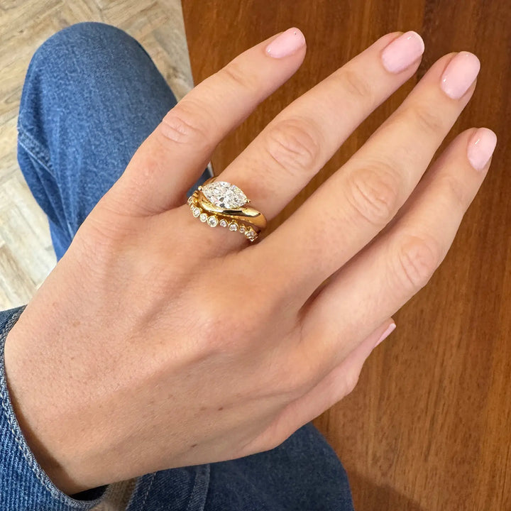 1.50CT Marquise Cut East West Solitaire Engagement Ring