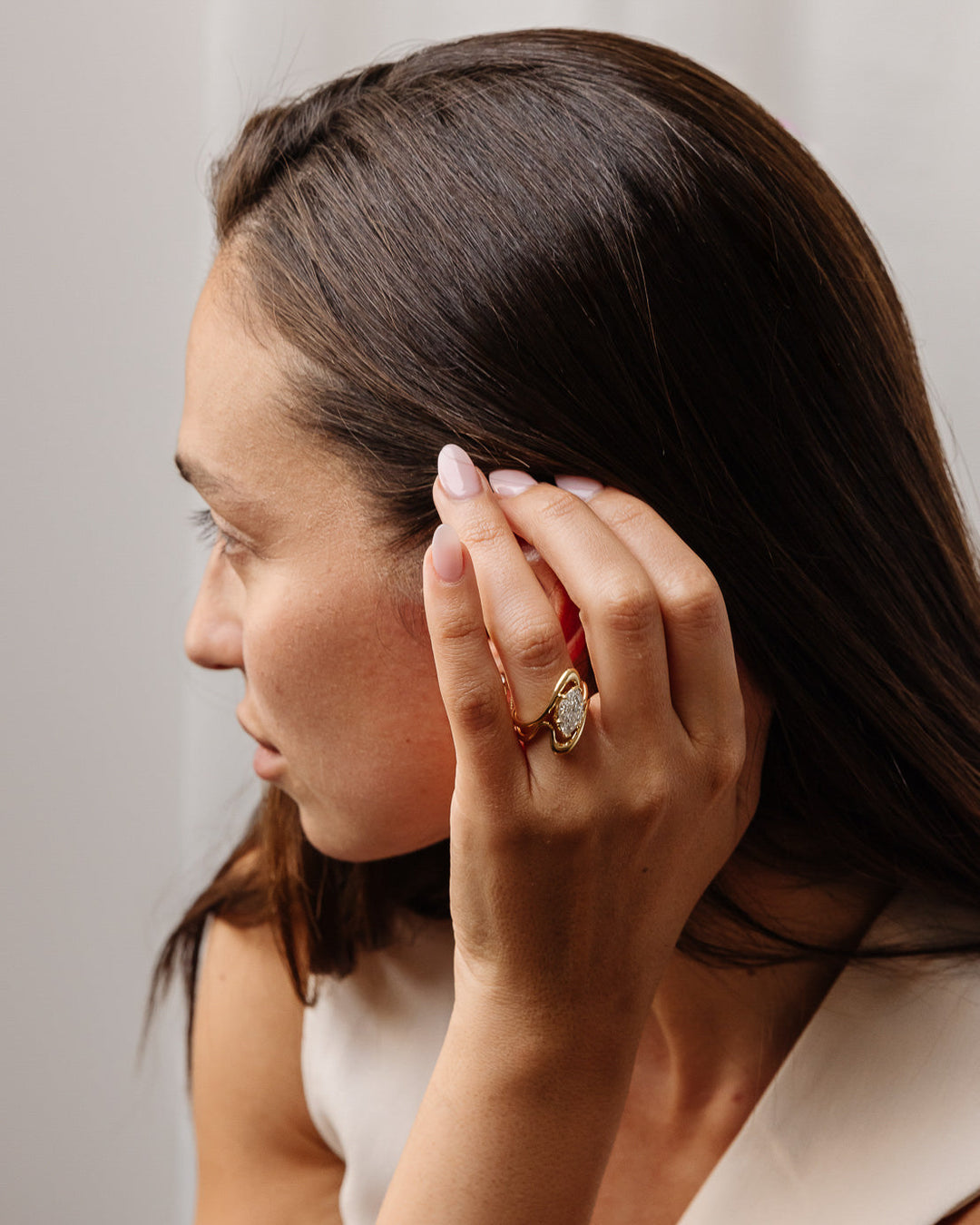 Plain Curved Unique Wedding Band