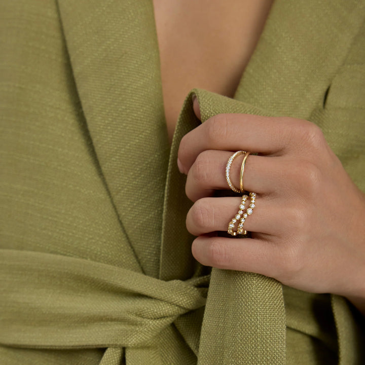 0.45TCW Round Cut Moissanite Unique Engagement Ring