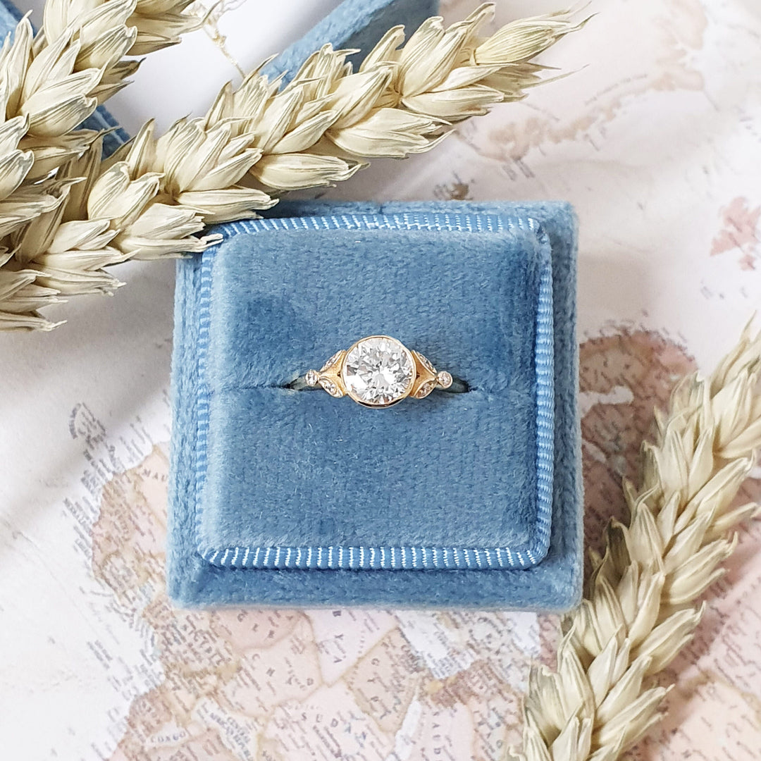1.0 -3.0 CT Round Cut Bezel Style Lab Grown Diamond Engagement Ring