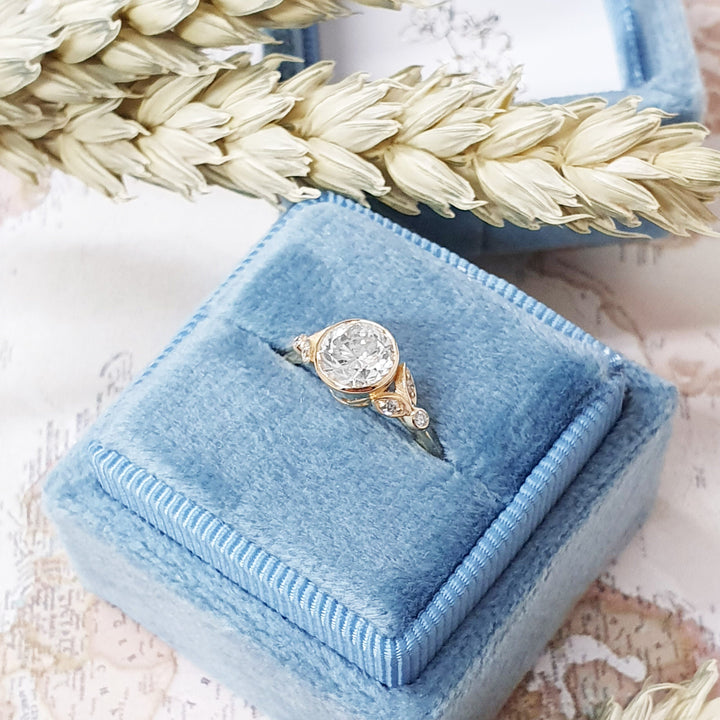 1.0 -3.0 CT Round Cut Bezel Style Lab Grown Diamond Engagement Ring