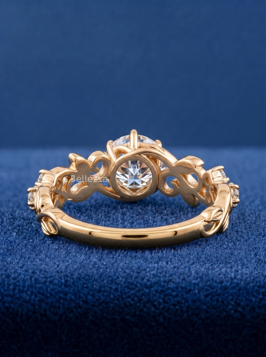 1.00CT Nature Inspired Round Diamond Engagement Ring For Her