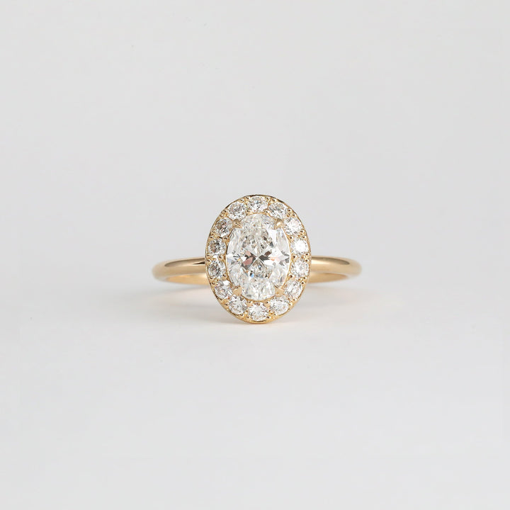 1.0 -3.0  CT Oval  Lab Grown Diamond Halo Engagement ring