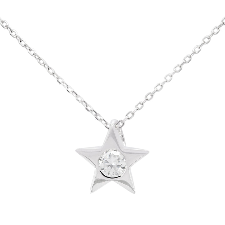 Round Cut Diamond Moissanite Star Pendant Necklace
