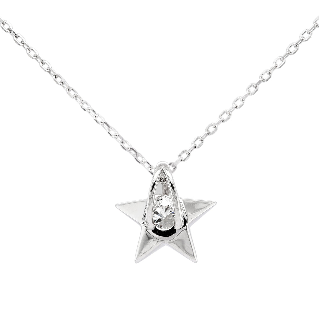 Round Cut Diamond Moissanite Star Pendant Necklace