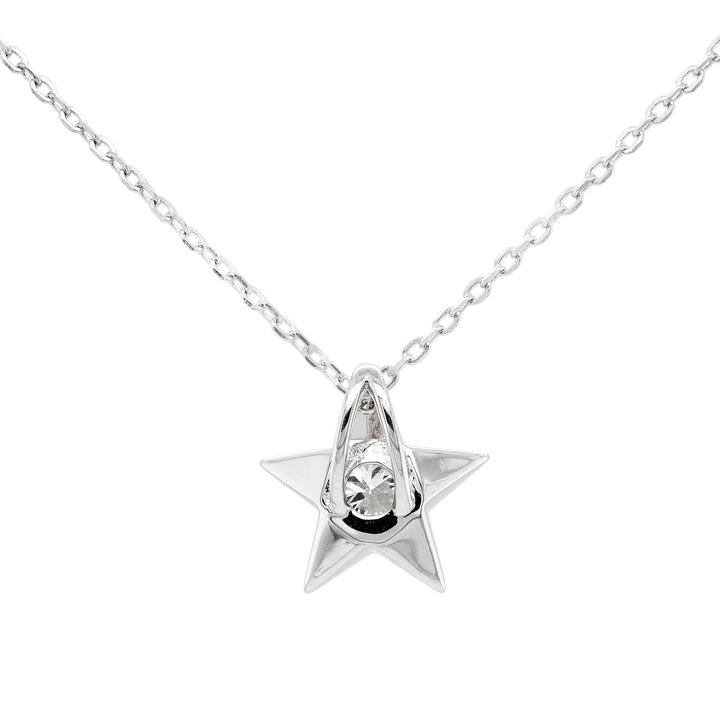 Round Cut Diamond Moissanite Star Pendant Necklace