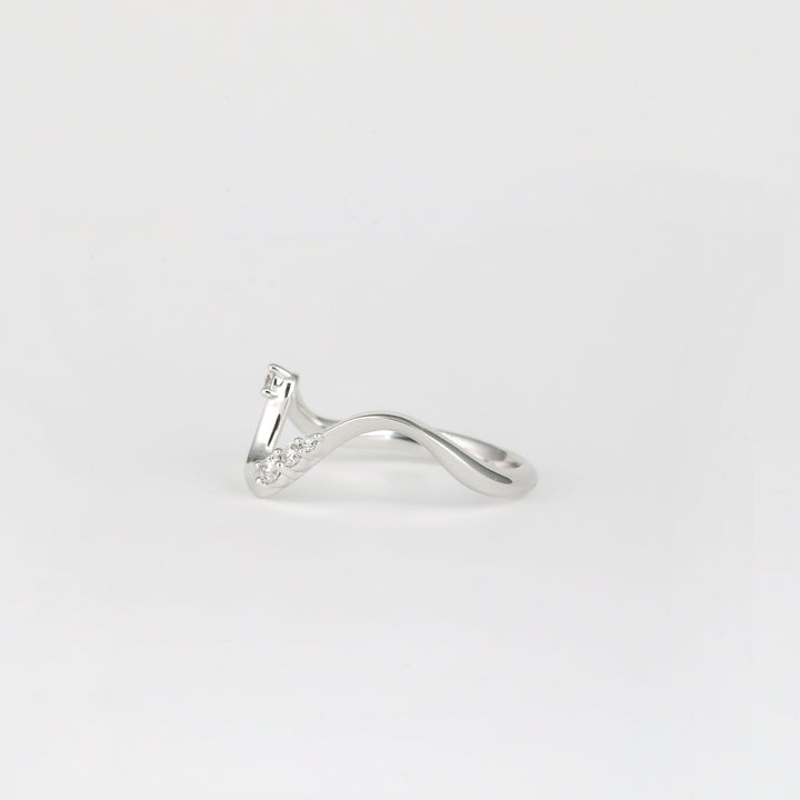 0.11 TCW Round Lab Grown Diamond Curved Wedding Band