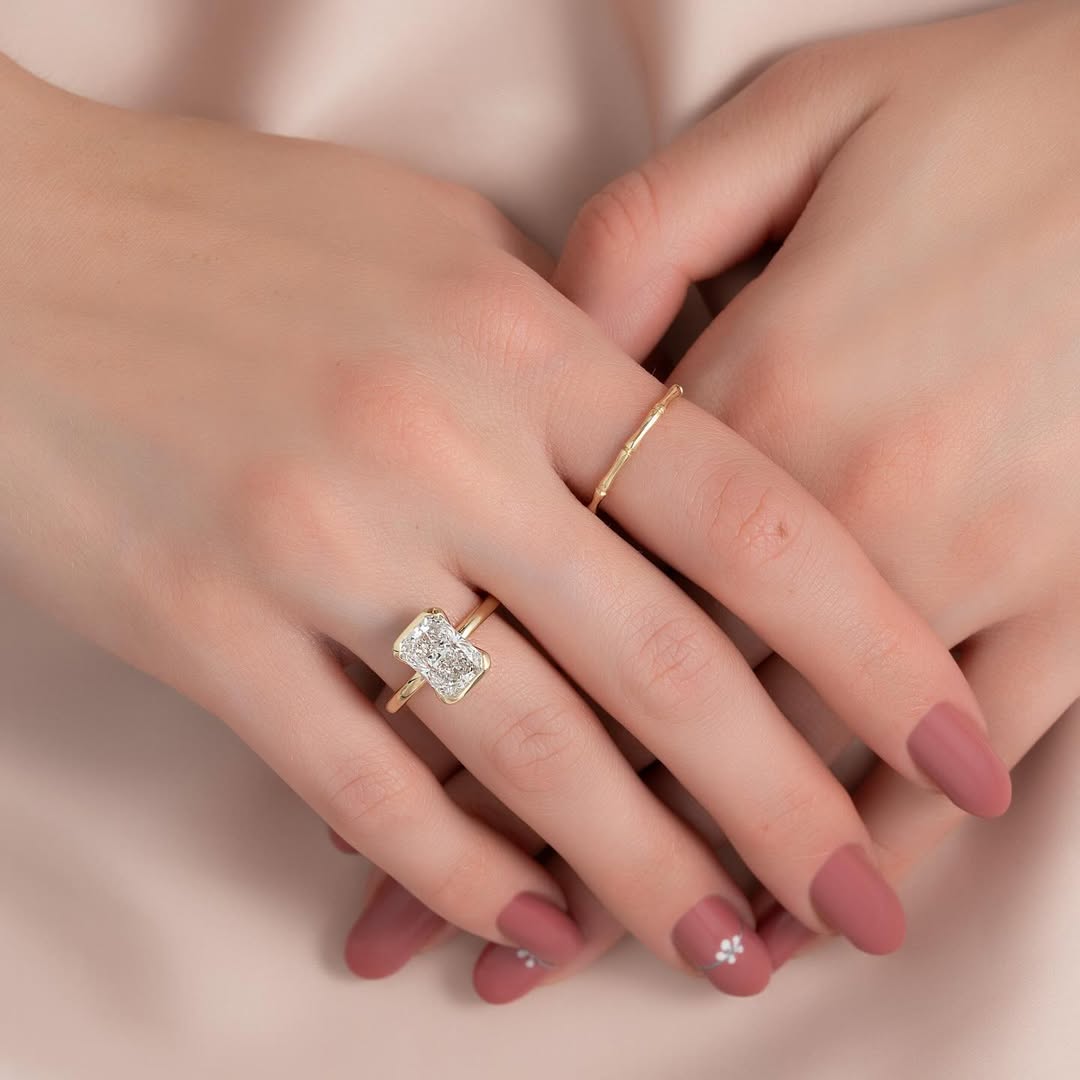 1.5-3.5 CT Radiant Lab Grown Diamond Solitaire Setting Engagement Ring